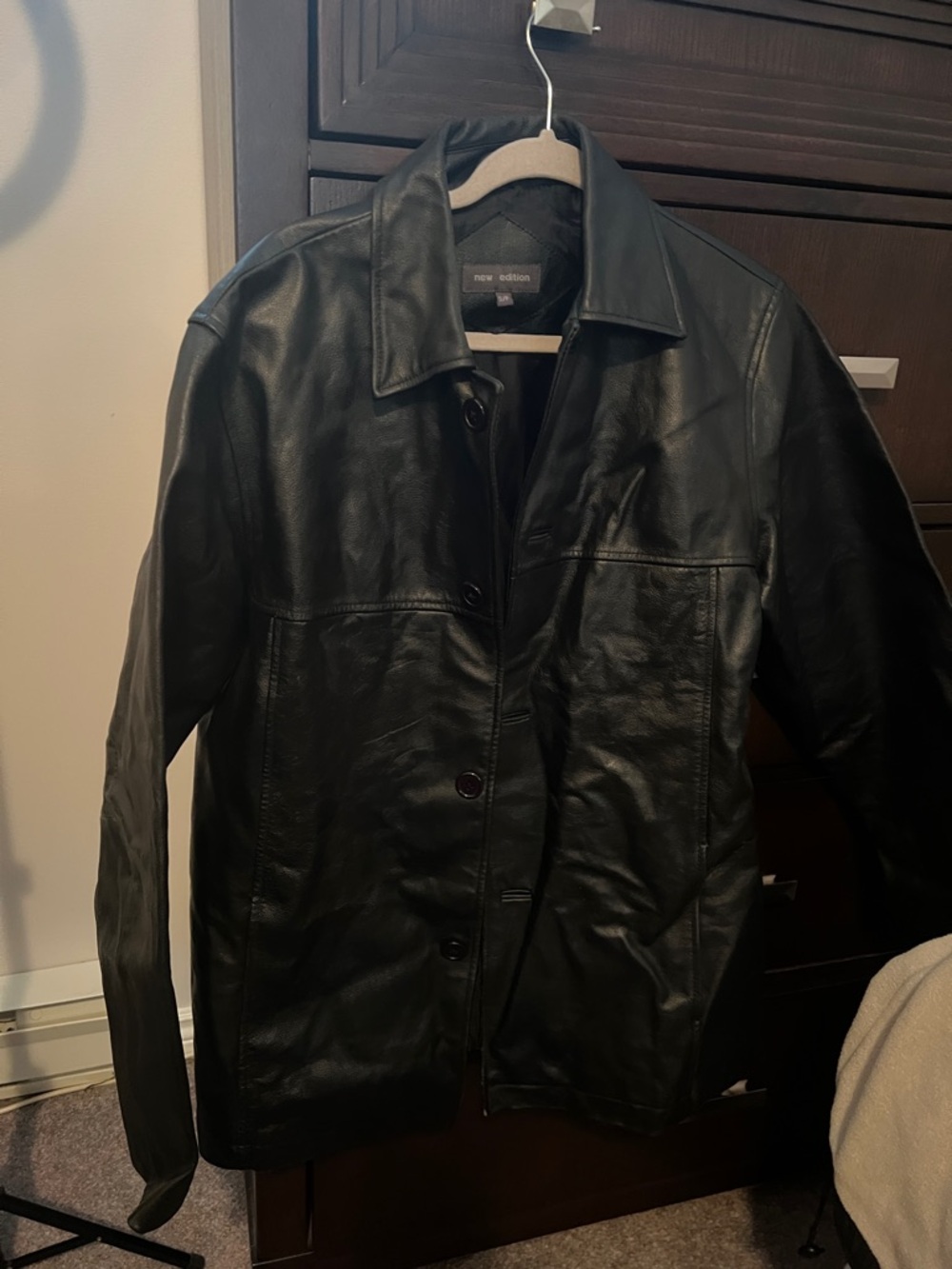 Black Leather Bomber Jacket - Massimo Dutti Inspired Minimalist